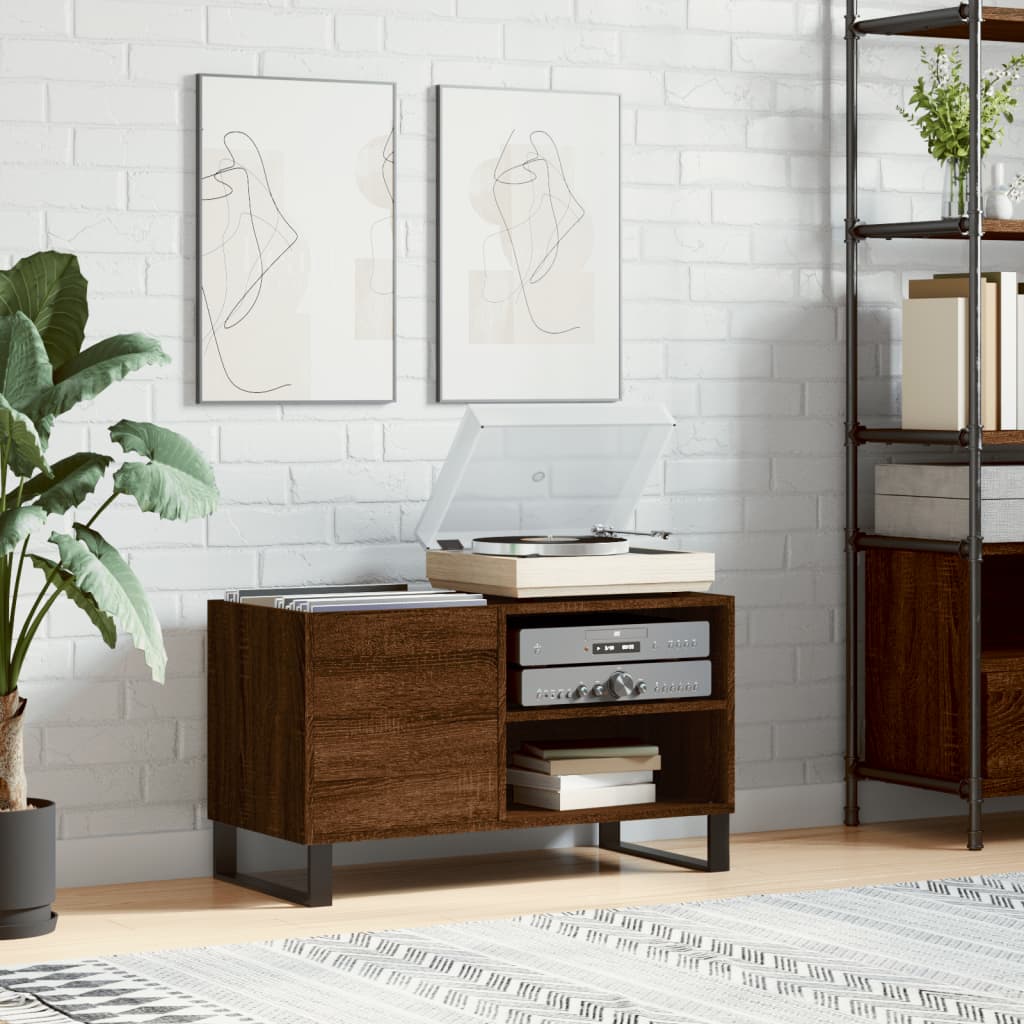 Mobile Porta Dischi Rovere Marrone 85x38x48cm Legno Multistrato - homemem39