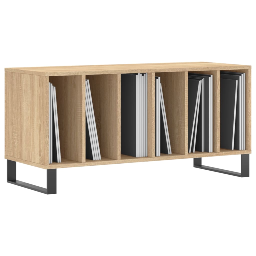 Mobile Porta Dischi Rovere Sonoma 100x38x48cm Legno Multistrato
