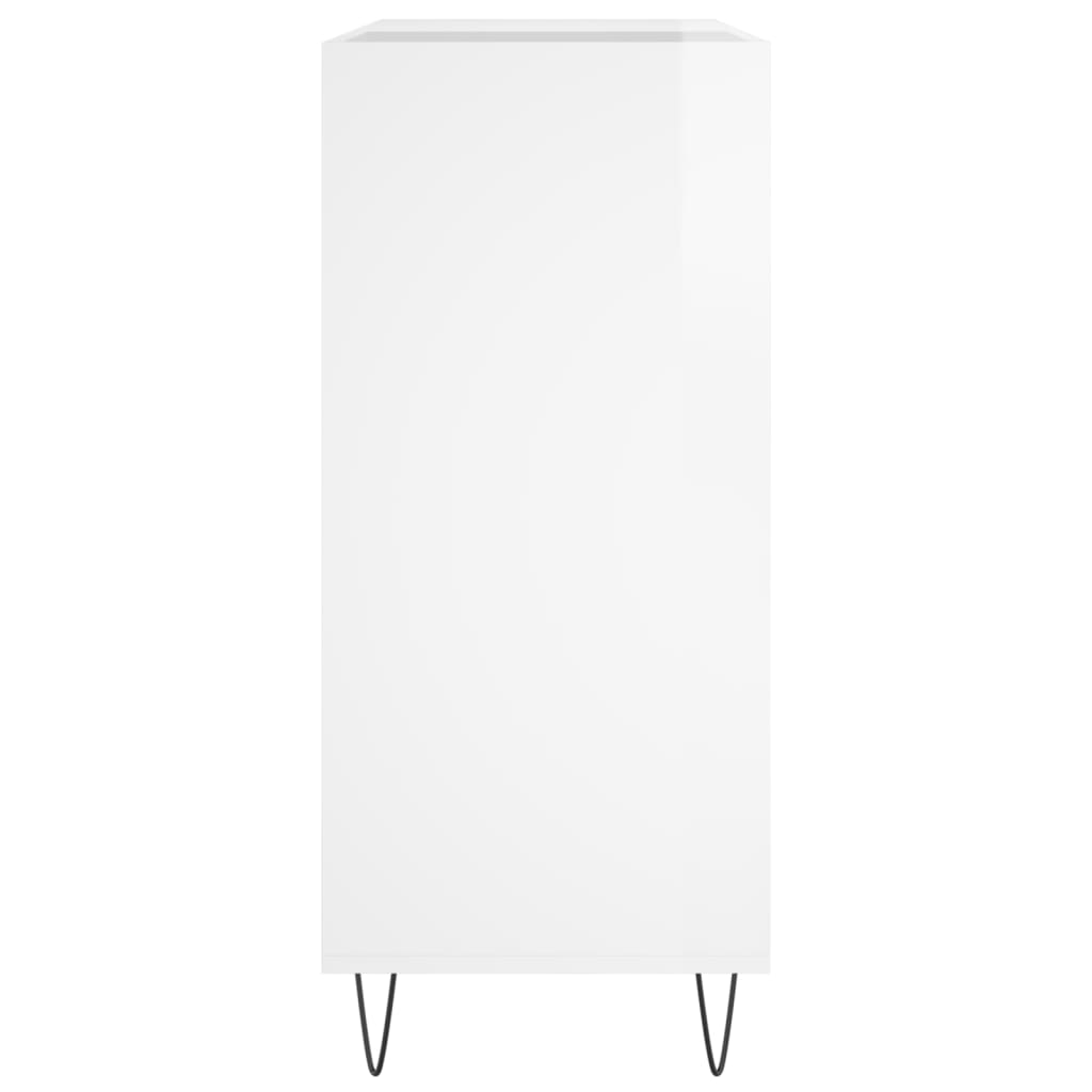 Mobile Porta Dischi Bianco Lucido 84,5x38x89 Legno Multistrato - homemem39
