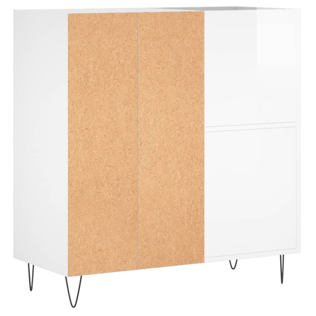 Mobile Porta Dischi Bianco Lucido 84,5x38x89 Legno Multistrato - homemem39