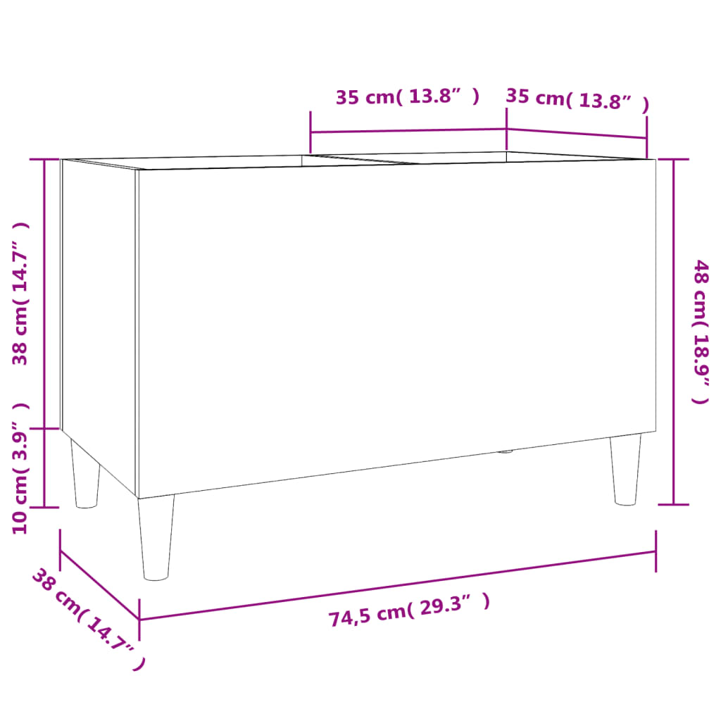 Mobile Porta Dischi Grigio Sonoma 74,5x38x48 Legno Multistrato | homemem39