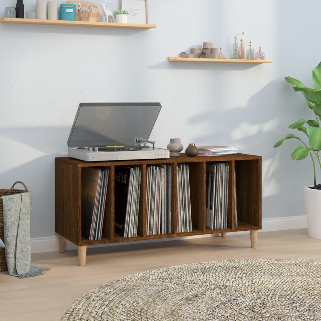 Mobile Porta Dischi Rovere Marrone 100x38x48 Legno Multistrato - homemem39
