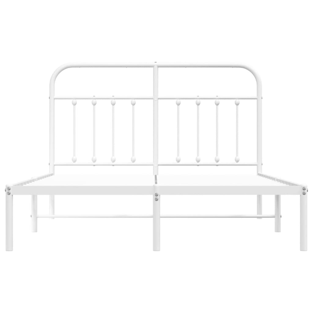 Giroletto con Testiera Metallo Bianco 140x190 cm