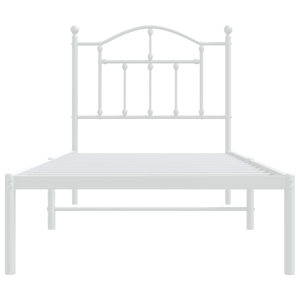 Giroletto con Testiera Metallo Bianco 80x200 cm