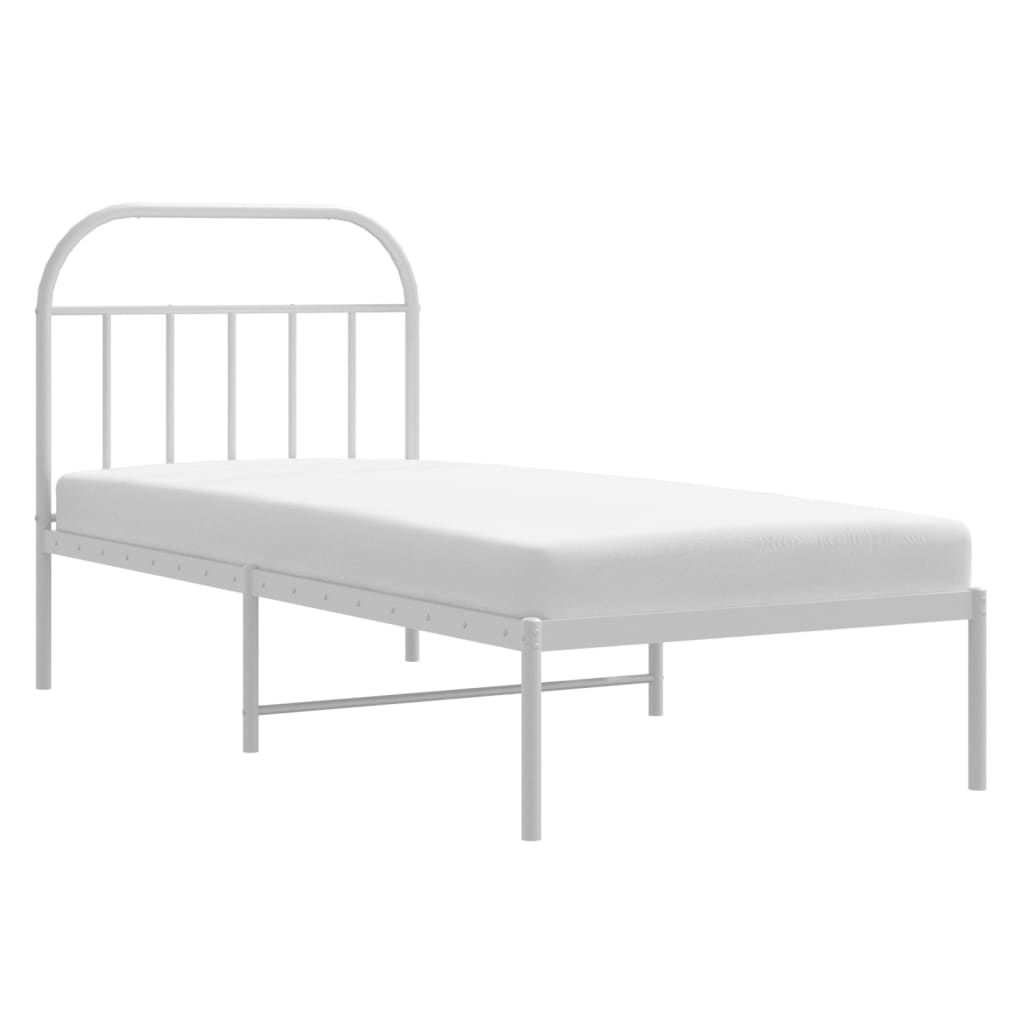 Giroletto con Testiera Metallo Bianco 80x200 cm