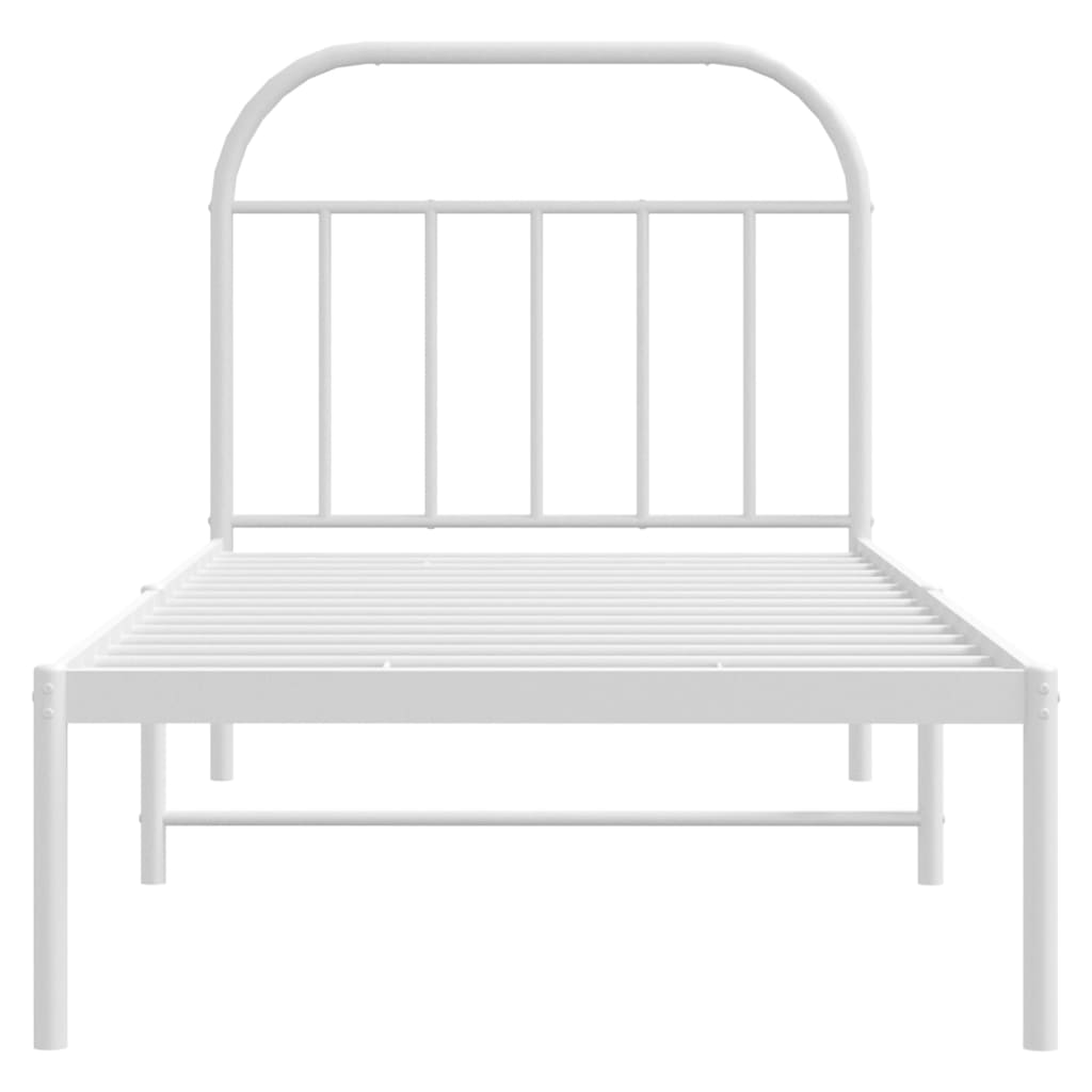Giroletto con Testiera Metallo Bianco 80x200 cm