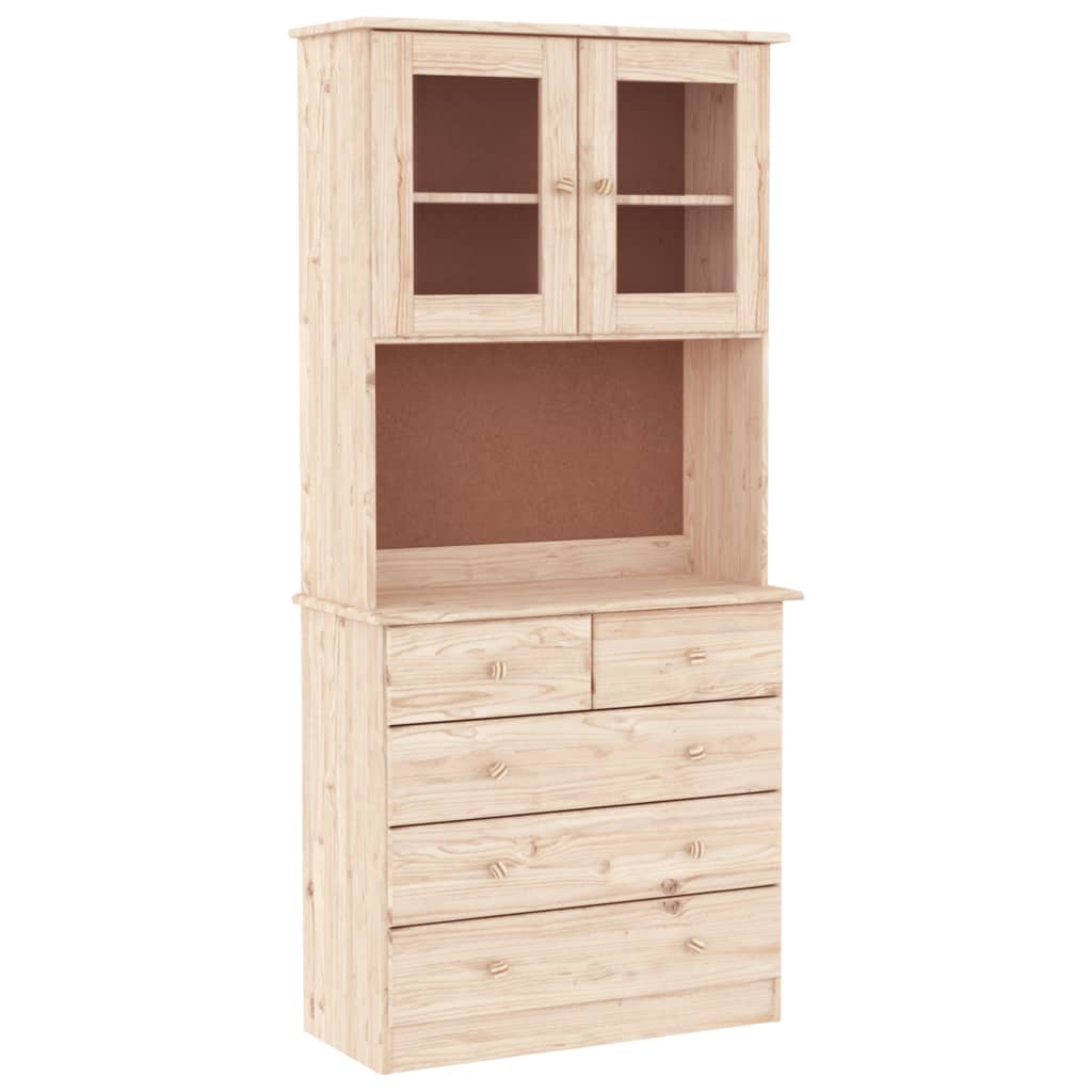 Credenza ALTA 77x35x165 cm in Legno Massello di Pino - homemem39