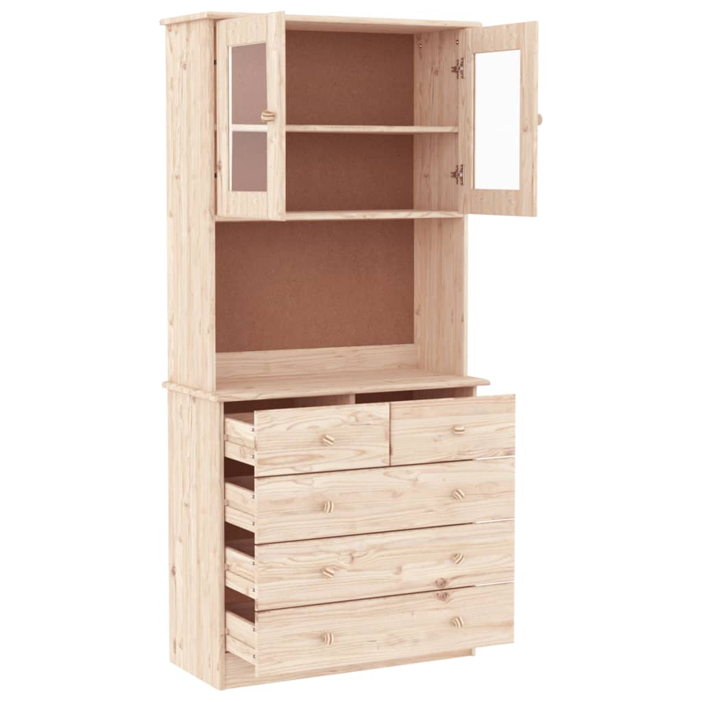Credenza ALTA 77x35x165 cm in Legno Massello di Pino - homemem39