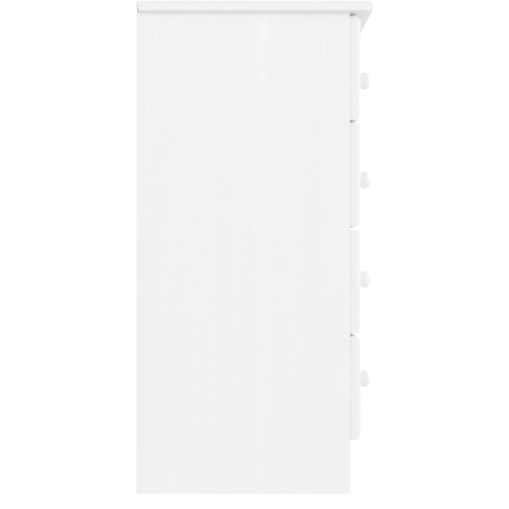 Cassettiera ALTA Bianca 77x35x73 cm in Legno Massello di Pino