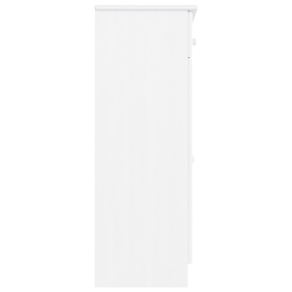 Scarpiera ALTA Bianca 77x35x96 cm in Legno Massello di Pino - homemem39