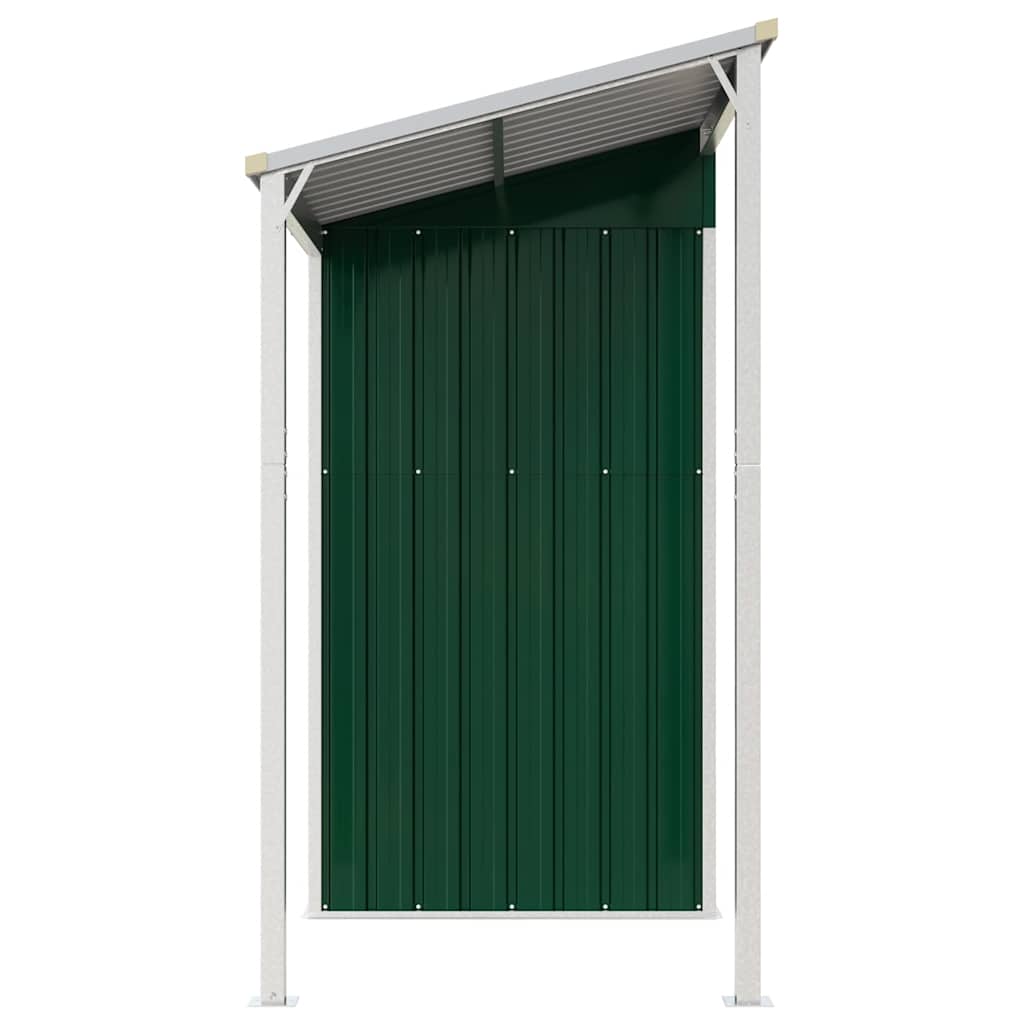 Capanno Giardino con Tetto Esteso Verde 277x107x181cm Acciaio