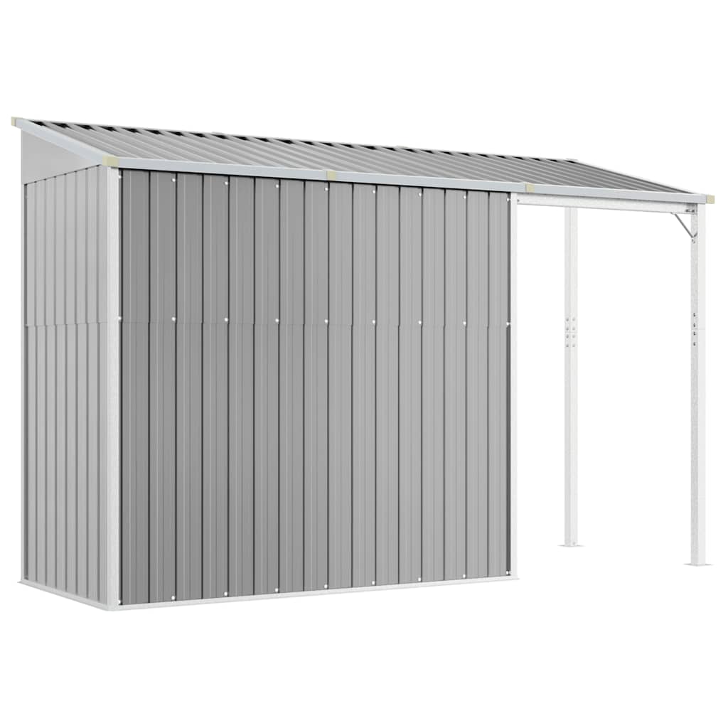 Capannone Tetto Esteso Grigio Chiaro 277x107x181cm Acciaio - homemem39