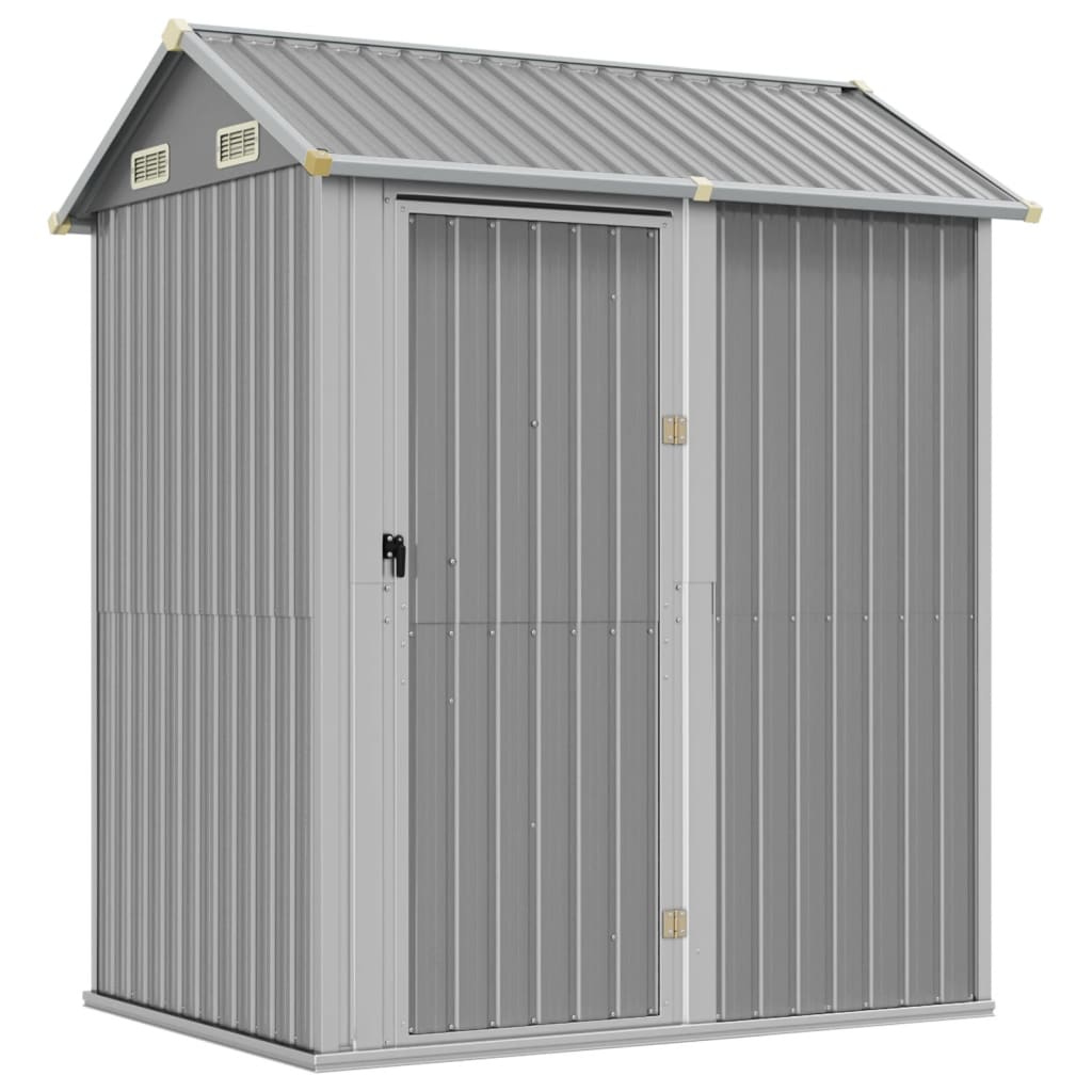 Capanno Giardino Grigio Chiaro 192x152,5x237cm Acciaio Zincato - homemem39