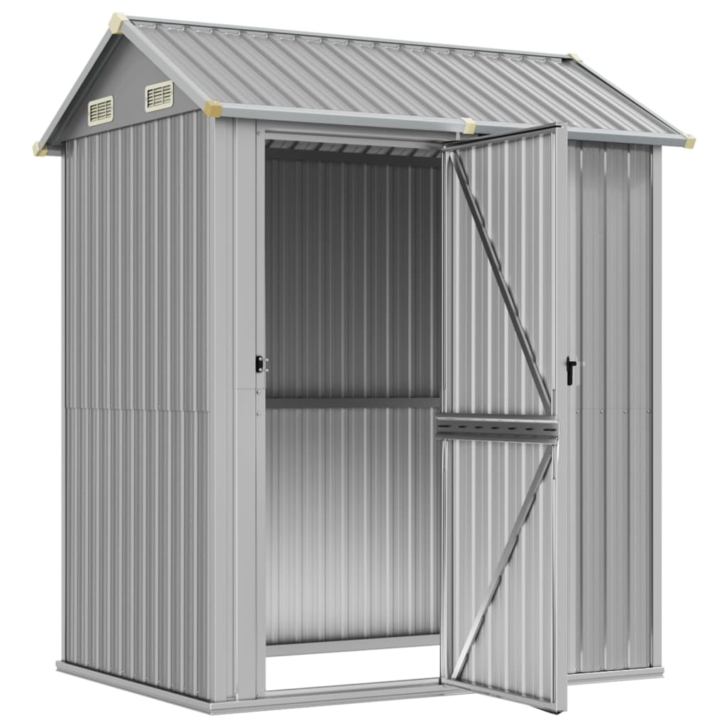 Capanno Giardino Grigio Chiaro 192x152,5x237cm Acciaio Zincato - homemem39