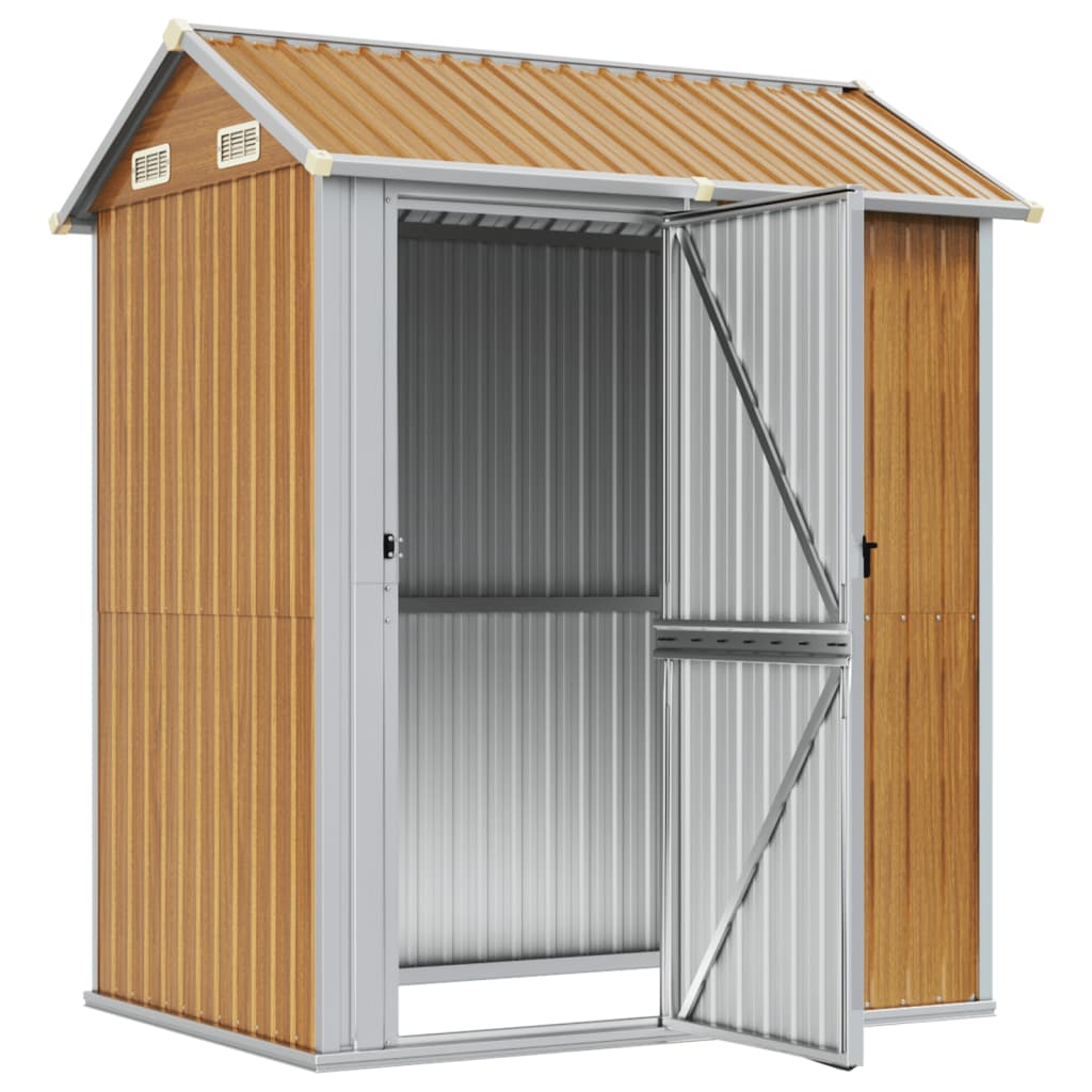 Capanno Giardino Marrone Chiaro 192x152,5x237cm Acciaio Zincato - homemem39