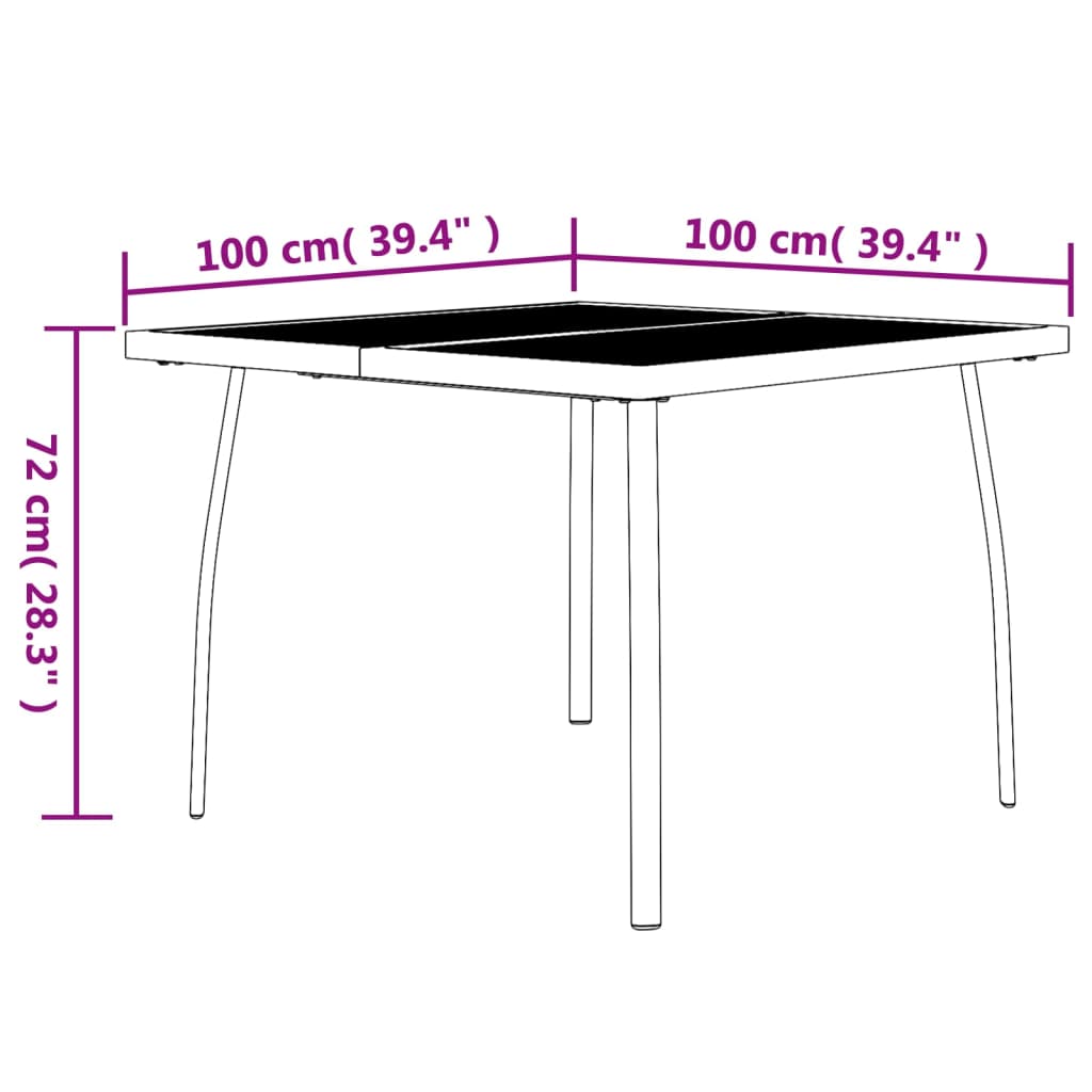 Set da Pranzo da Giardino 5 pz in Acciaio Antracite | homemem39