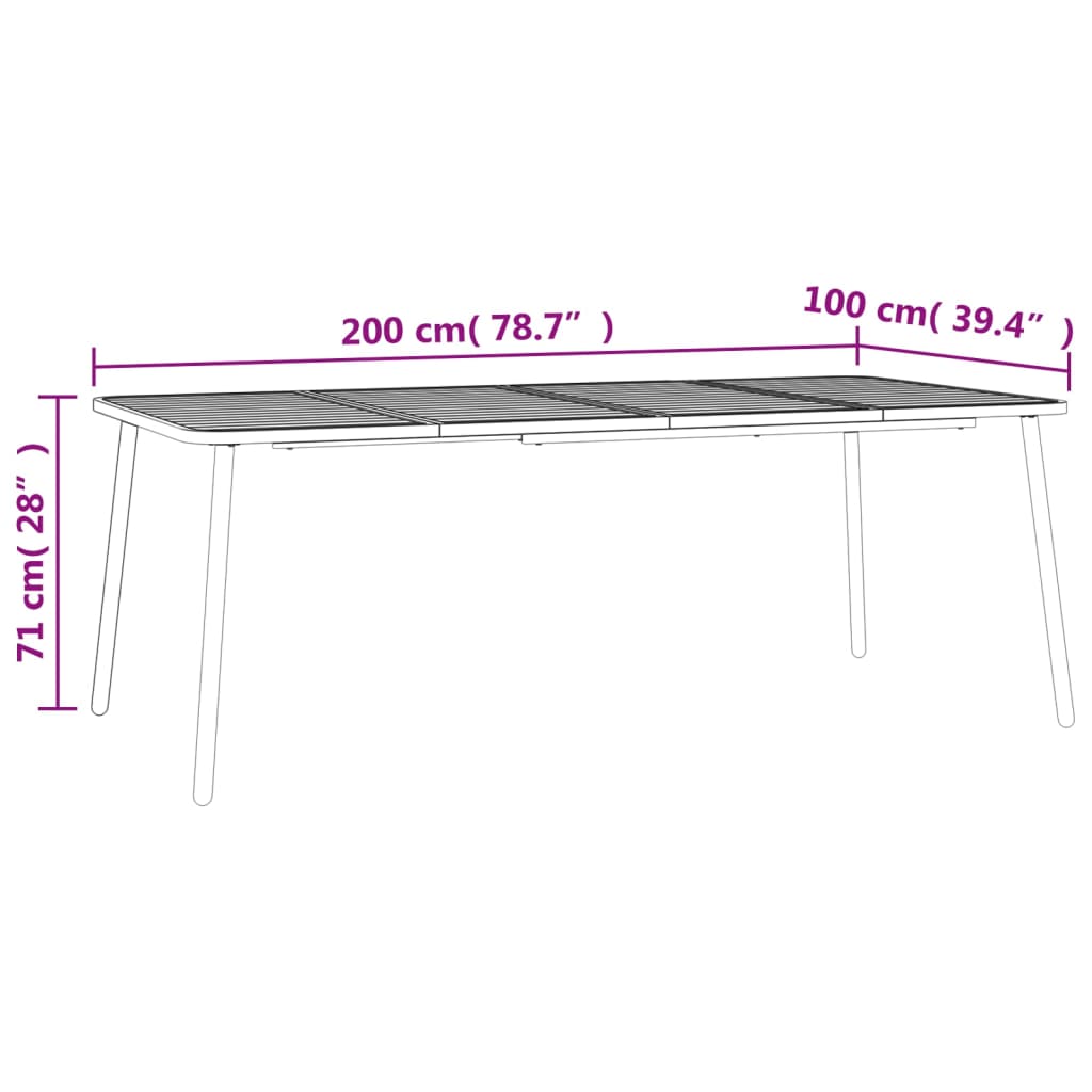 Set da Pranzo da Giardino 11 pz in Acciaio Antracite | homemem39