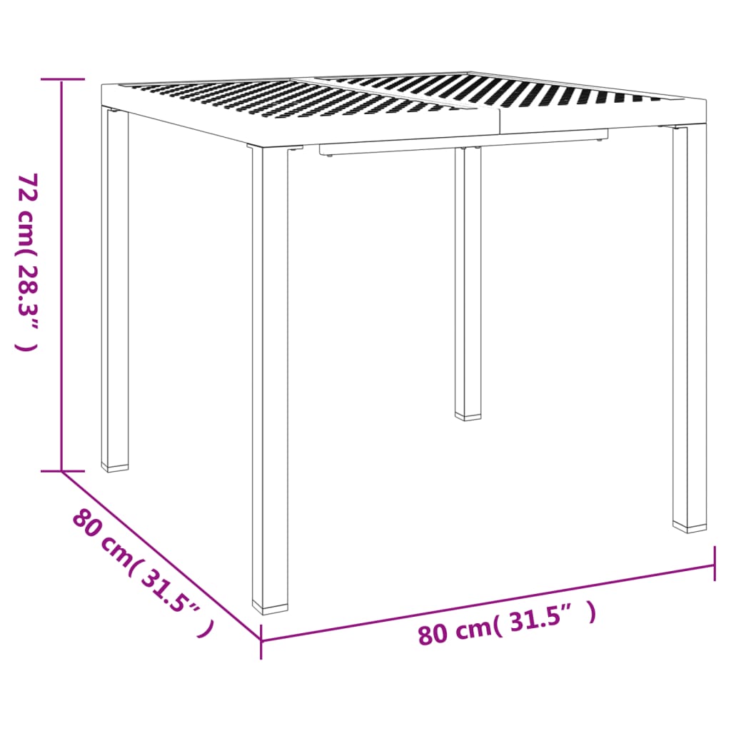 Set da Pranzo da Giardino 3 pz in Acciaio Antracite | homemem39