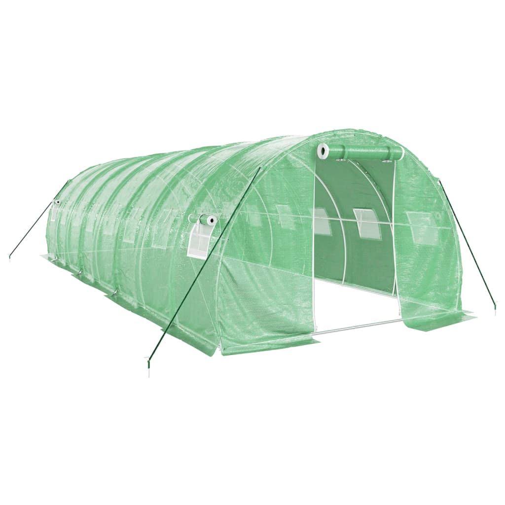 Serra con Telaio in Acciaio Verde 24 m² 8x3x2 m - homemem39