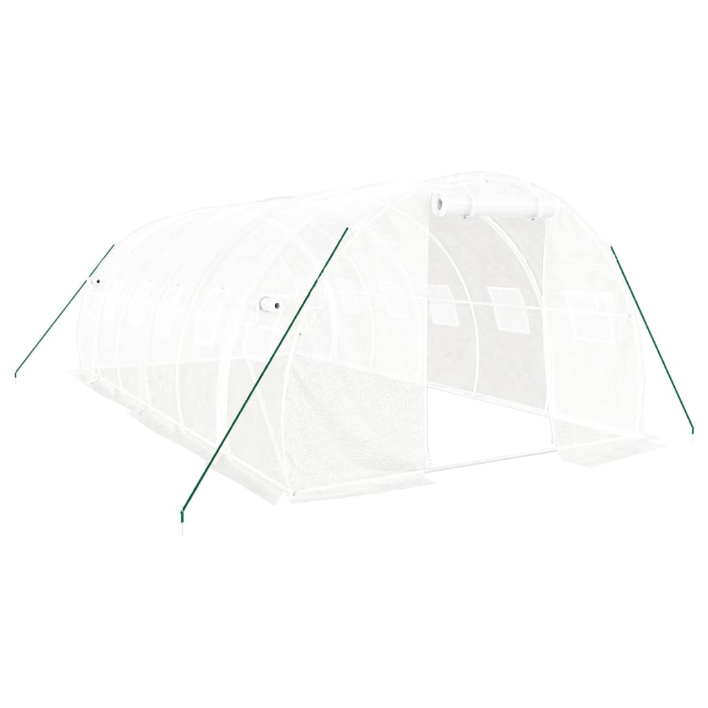 Serra con Telaio in Acciaio Bianco 18 m² 6x3x2 m - homemem39