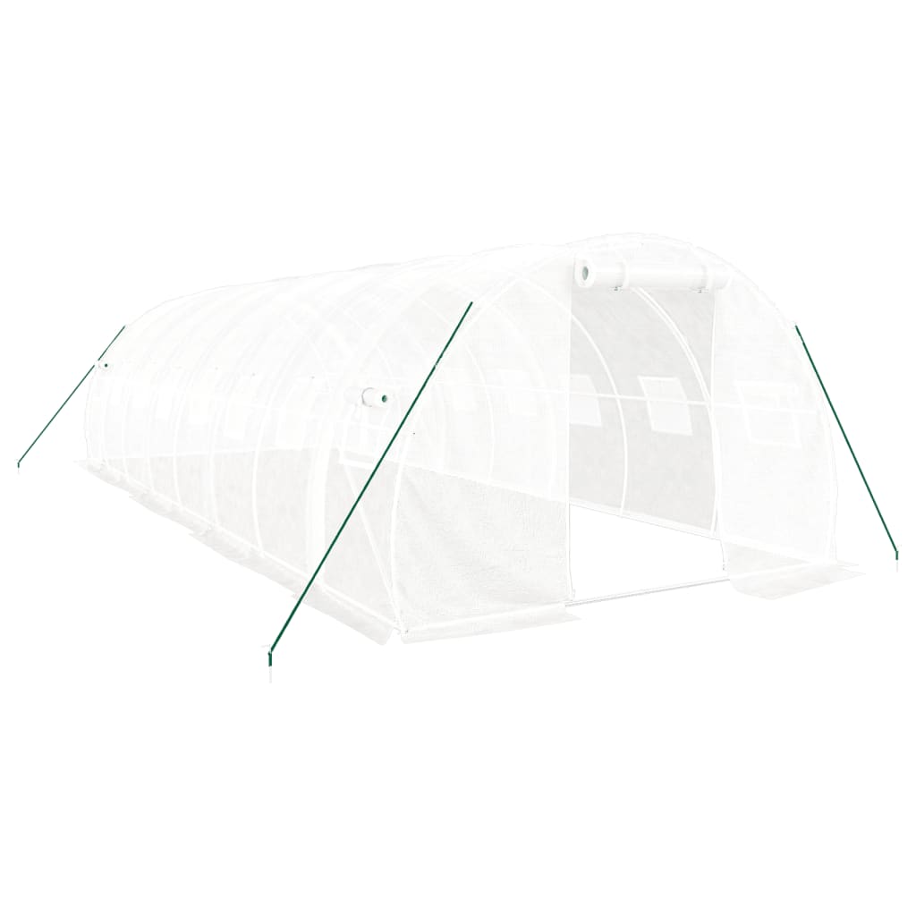 Serra con Telaio in Acciaio Bianco 24 m² 8x3x2 m - homemem39