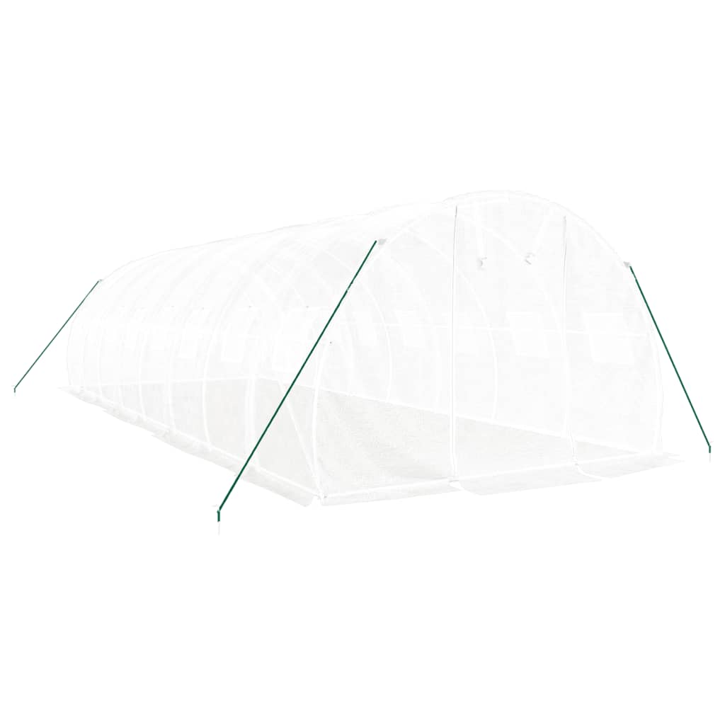 Serra con Telaio in Acciaio Bianco 24 m² 8x3x2 m - homemem39