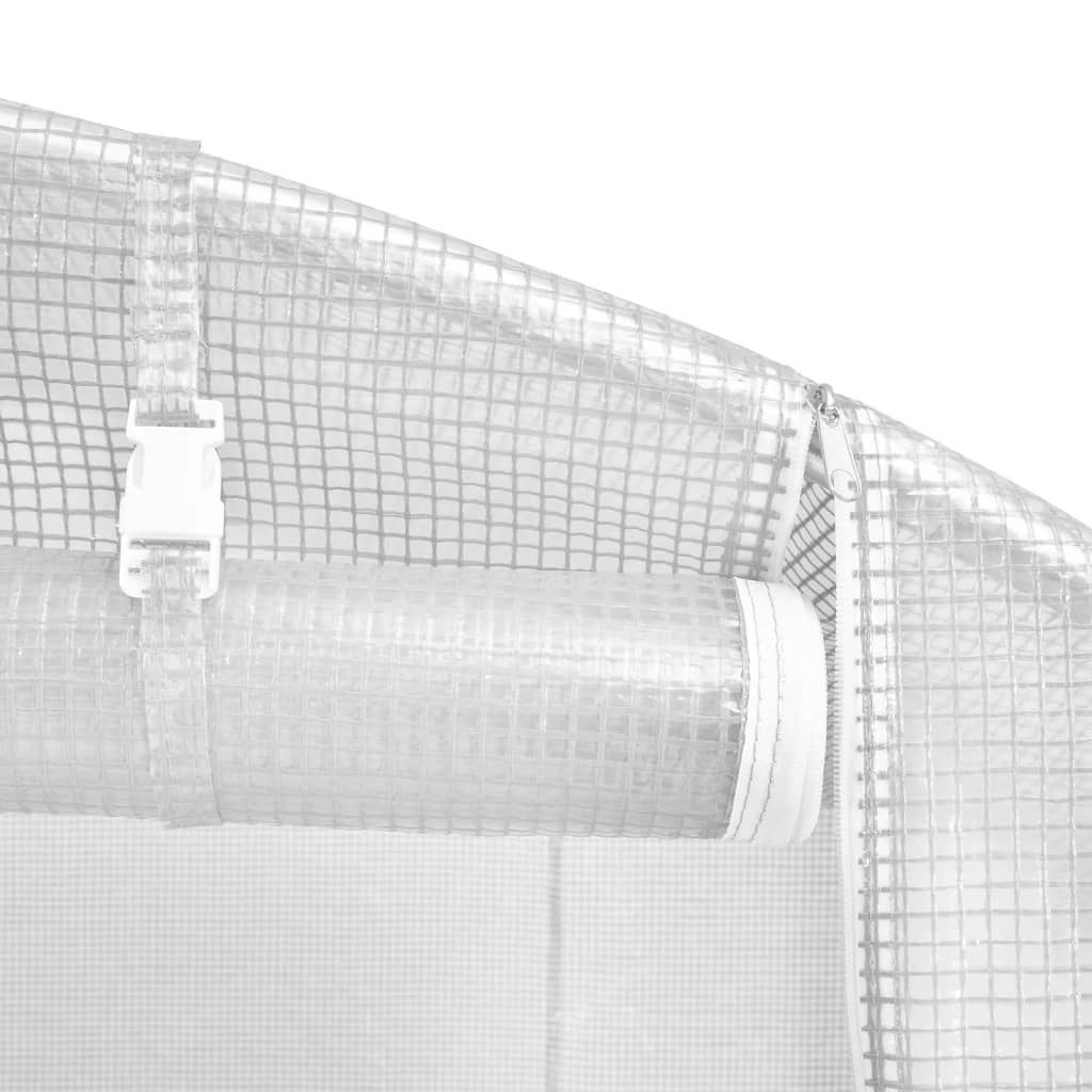 Serra con Telaio in Acciaio Bianco 42 m² 14x3x2 m - homemem39