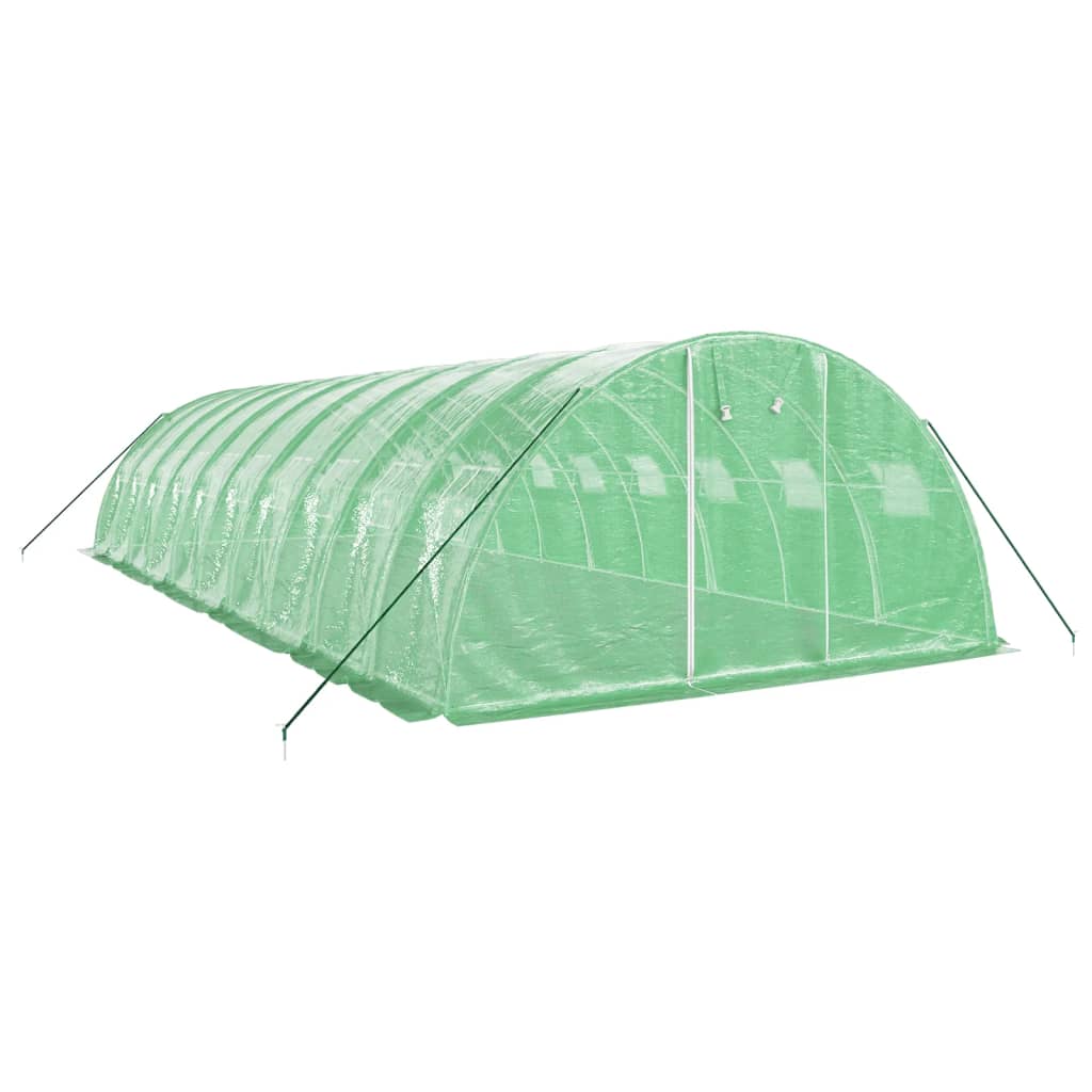 Serra con Telaio in Acciaio Verde 40 m² 10x4x2 m - homemem39