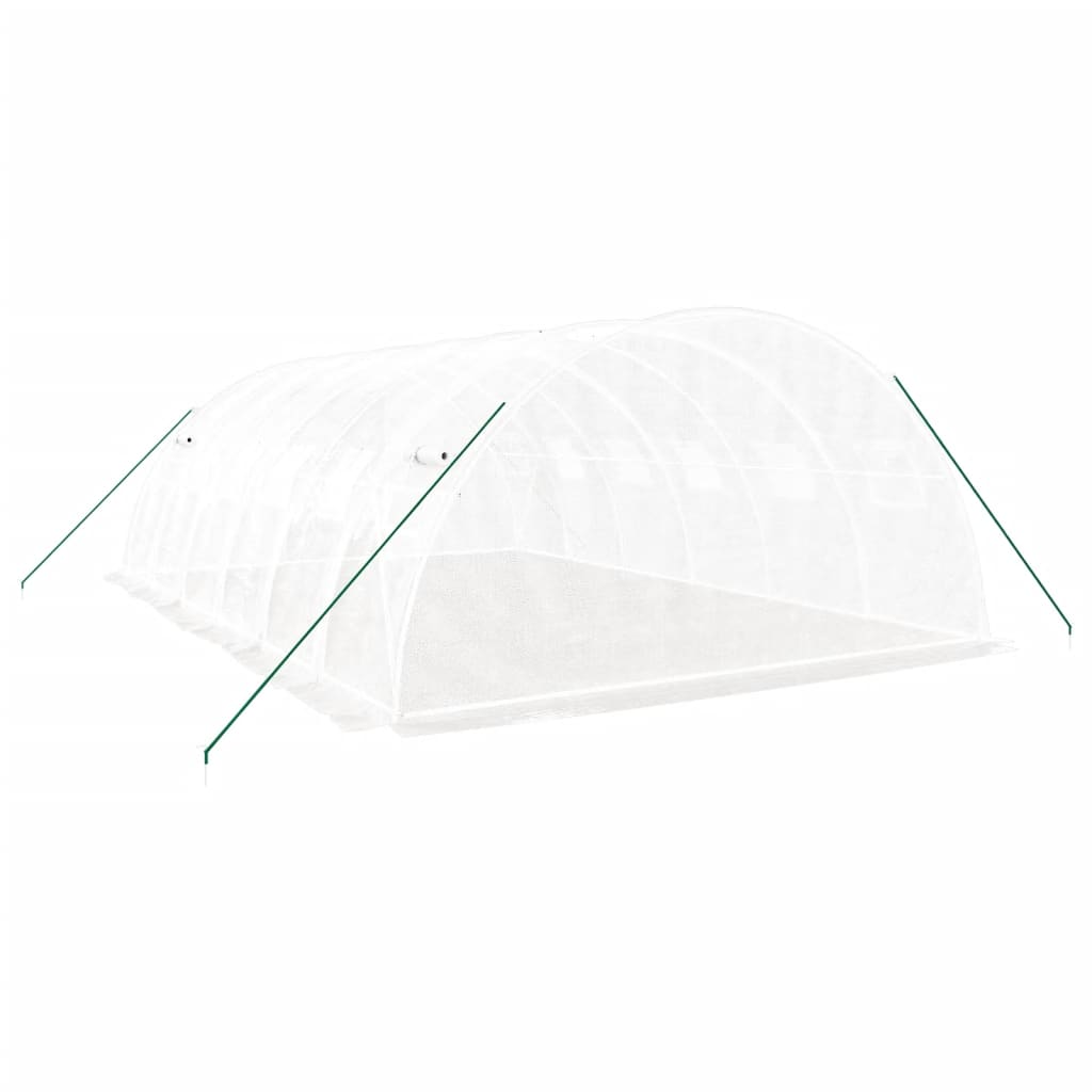 Serra con Telaio in Acciaio Bianco 24 m² 6x4x2 m - homemem39