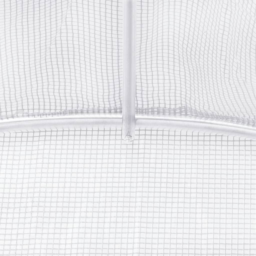 Serra con Telaio in Acciaio Bianco 48 m² 12x4x2 m - homemem39