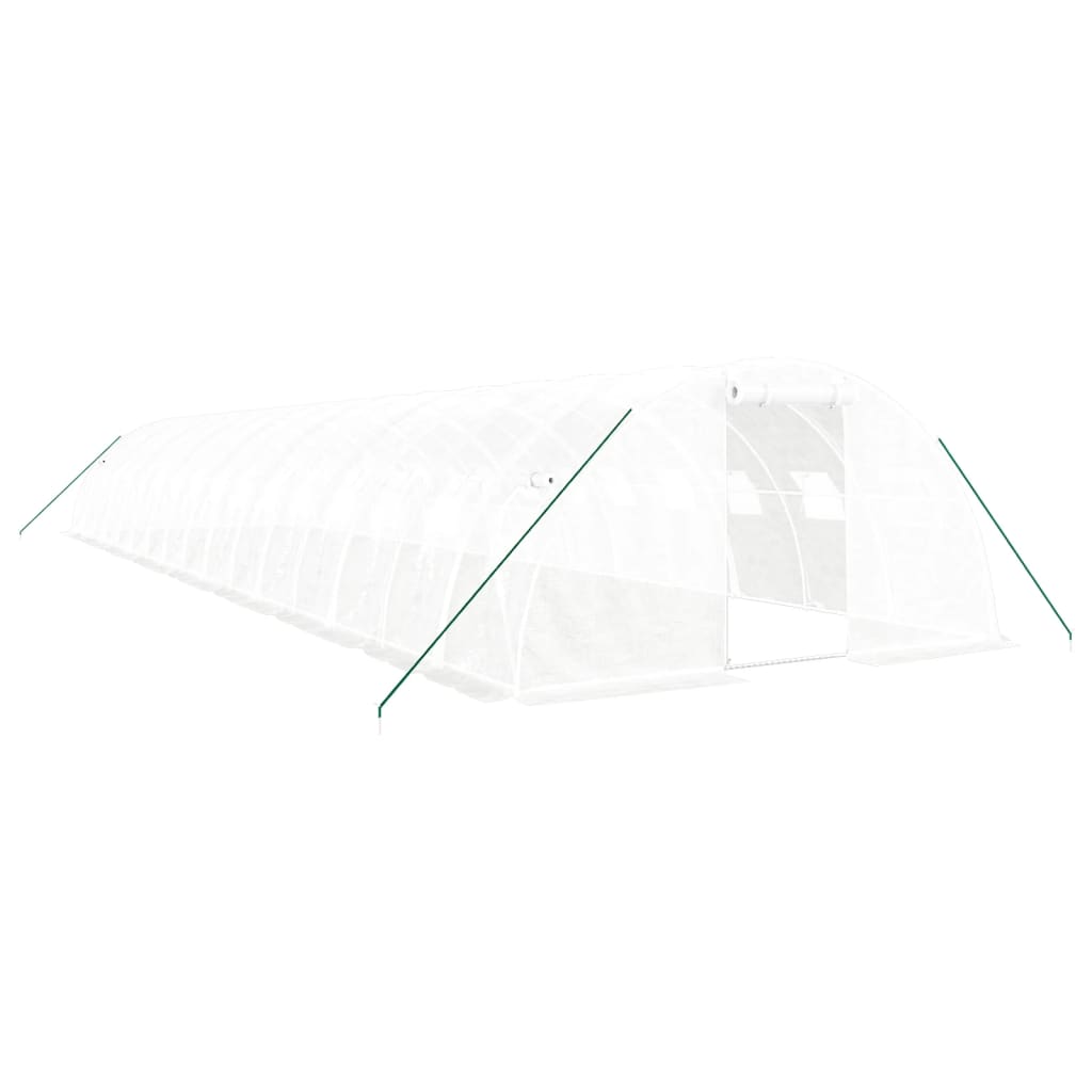 Serra con Telaio in Acciaio Bianco 64 m² 16x4x2 m - homemem39