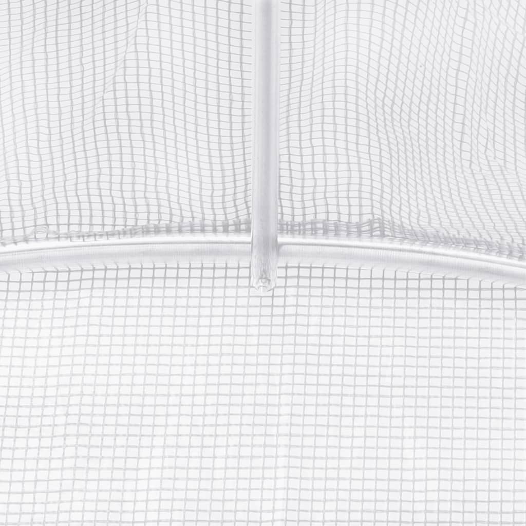 Serra con Telaio in Acciaio Bianco 20 m² 5x4x2,3 m - homemem39