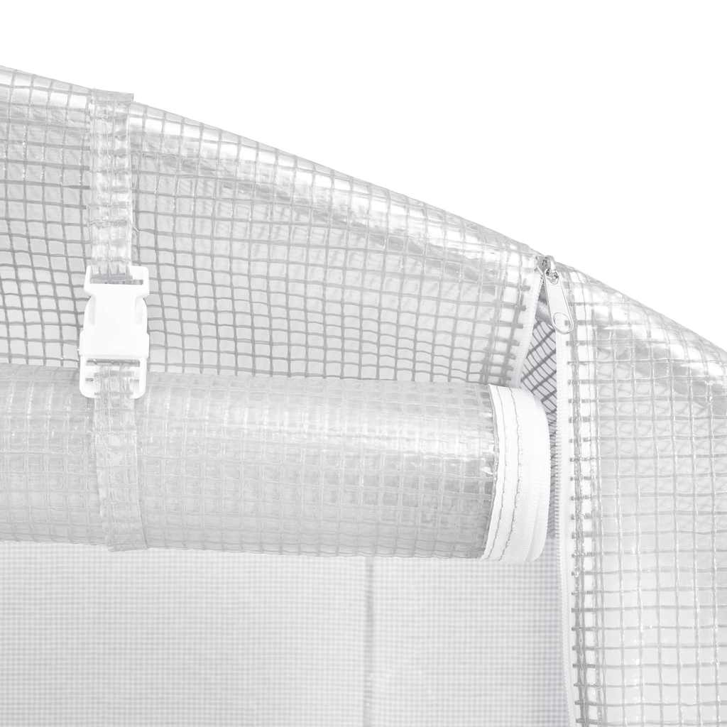 Serra con Telaio in Acciaio Bianco 120 m² 24x5x2,3 m | homemem39