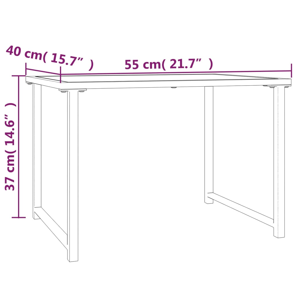 Tavolo da Giardino Antracite 55x40x37 cm Acciaio | homemem39