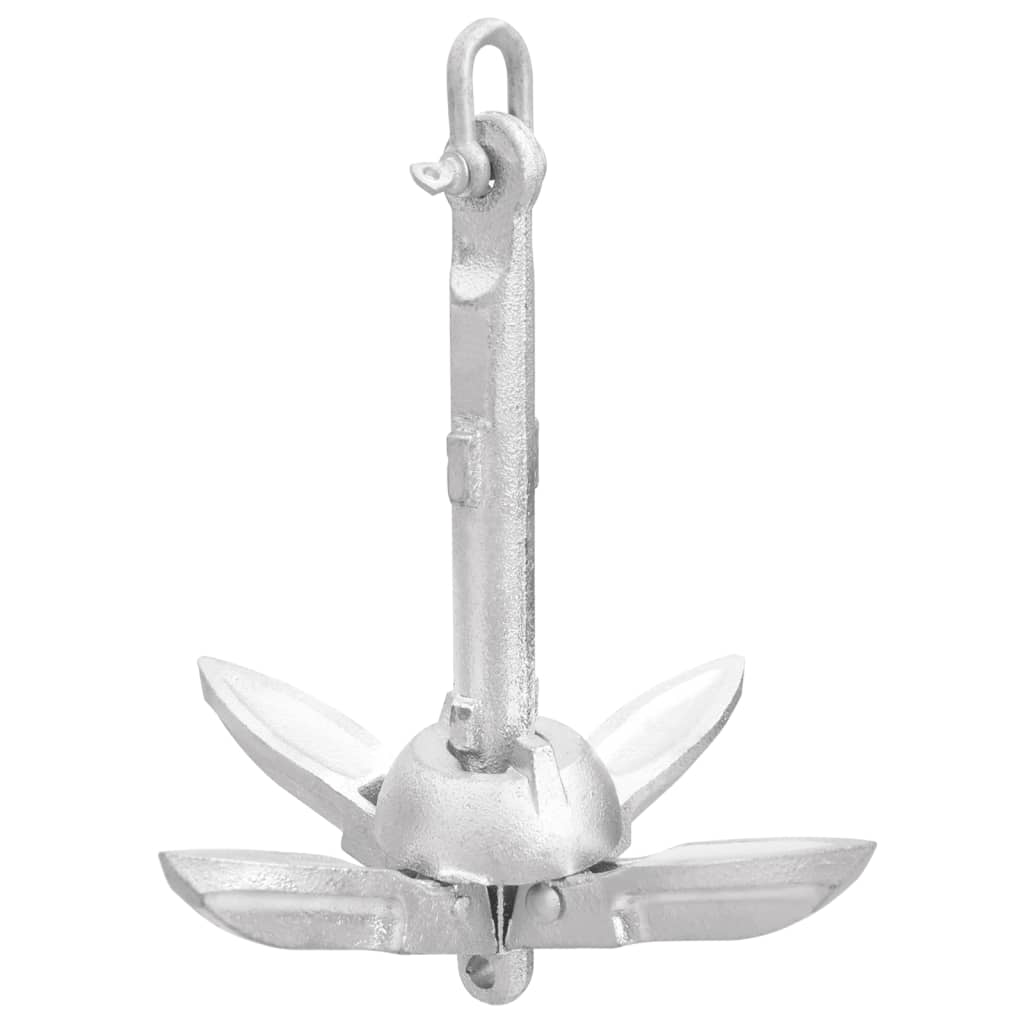 Ancora Pieghevole con Corda Argento 0,7kg Ghisa Zincata a Caldo - homemem39