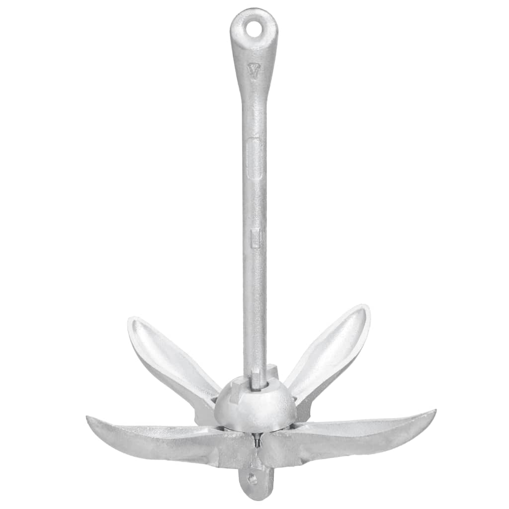 Ancora Pieghevole con Corda Argento 4 kg Ghisa Zincata a Caldo - homemem39
