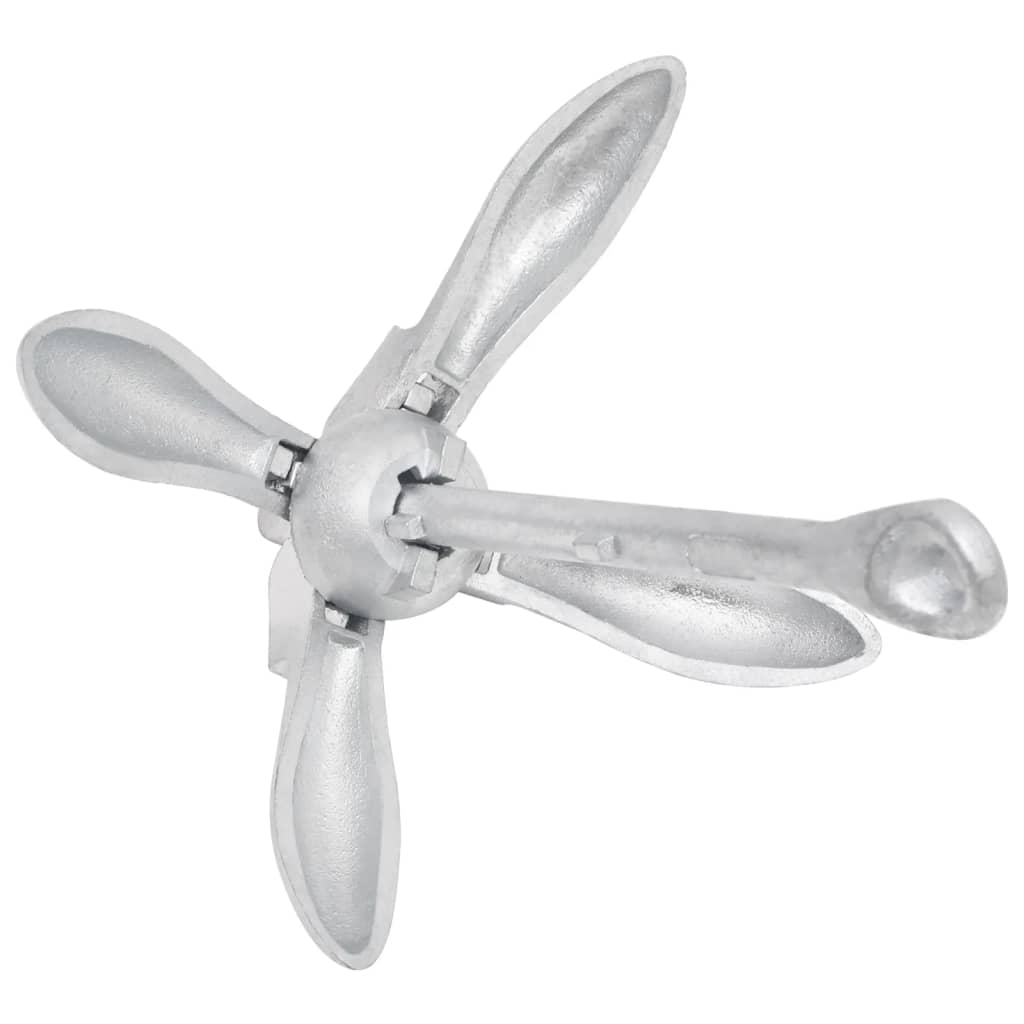 Ancora Pieghevole con Corda Argento 6 kg Ghisa Zincata a Caldo - homemem39