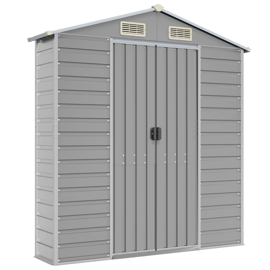 Capanno da Giardino Grigio Chiaro 191x470x198cm Acciaio Zincato - homemem39