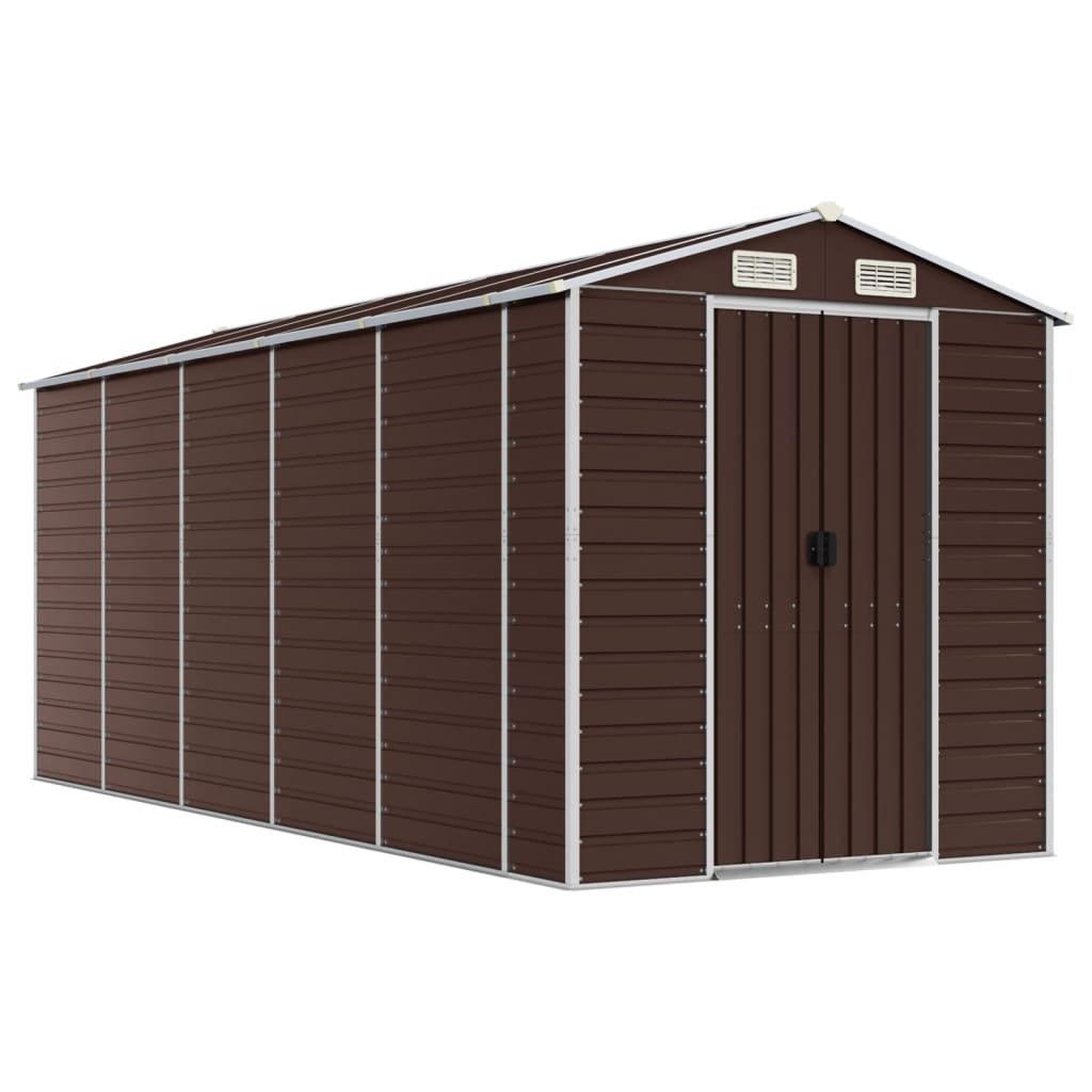Capanno da Giardino Marrone 191x470x198 cm in Acciaio Zincato - homemem39