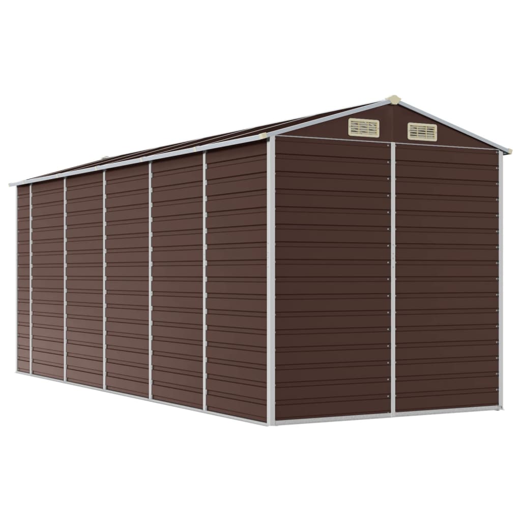 Capanno da Giardino Marrone 191x470x198 cm in Acciaio Zincato - homemem39