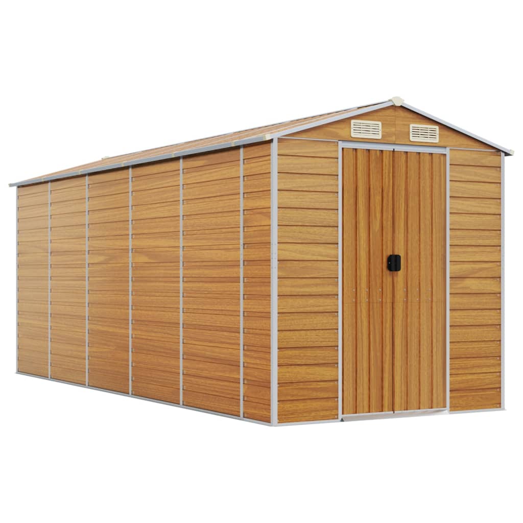 Capanno Giardino Marrone Chiaro 191x470x198cm Acciaio Zincato - homemem39