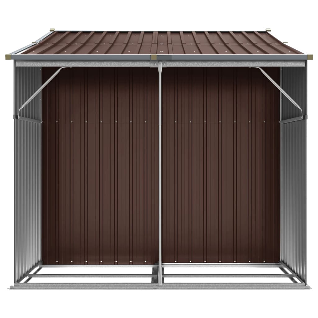 Capanno da Giardino Marrone 277x192,5x179 cm in Acciaio Zincato - homemem39
