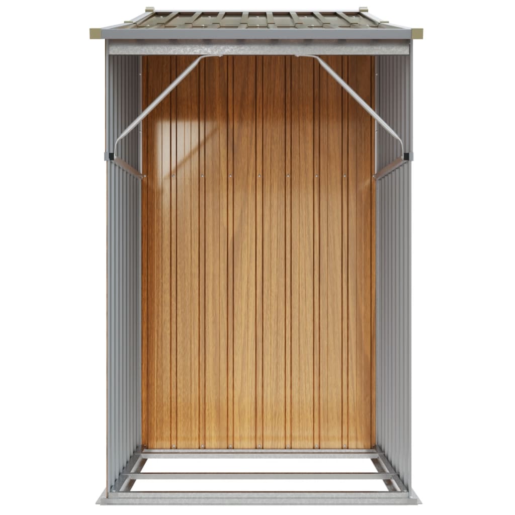 Capanno da Giardino Marrone 277x93x179 cm in Acciaio Zincato - homemem39