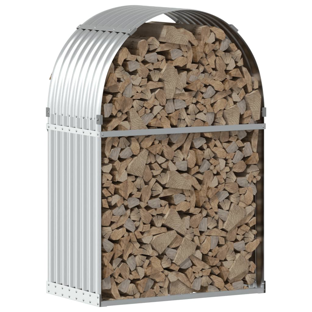 Portaceppi Argento 80x45x120 cm in Acciaio Zincato - homemem39