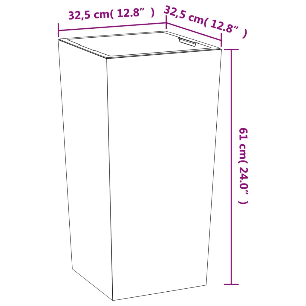 Fioriera con Interno Rimovibile Antracite 21/49 L PP Cemento | homemem39