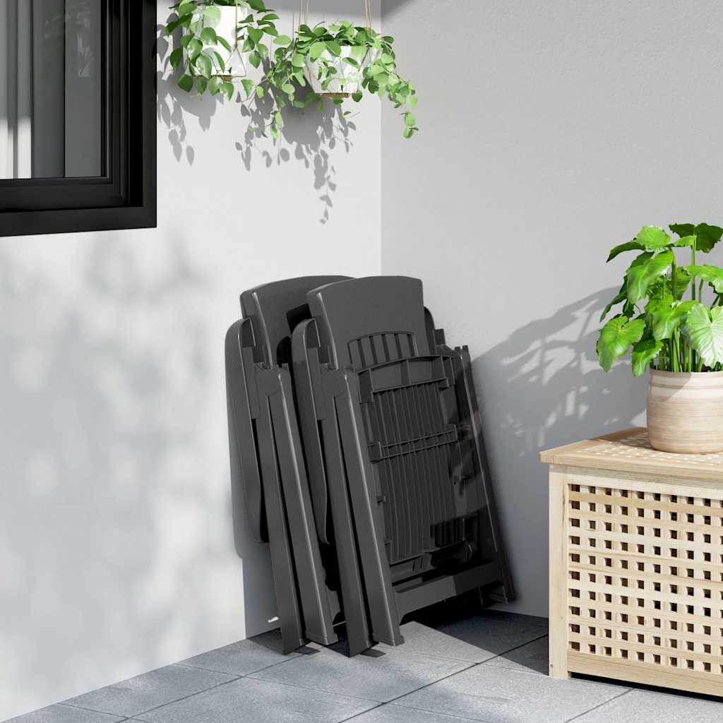Sedie Reclinabili da Giardino 2 pz Antracite in PP - homemem39