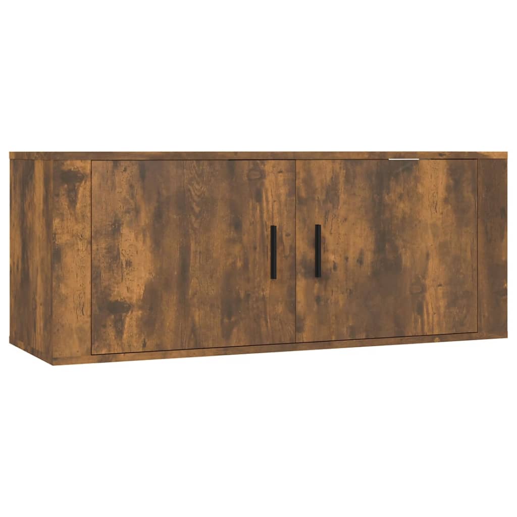 Set Mobili Porta TV 8 pz rovere fumo in legno multistrato