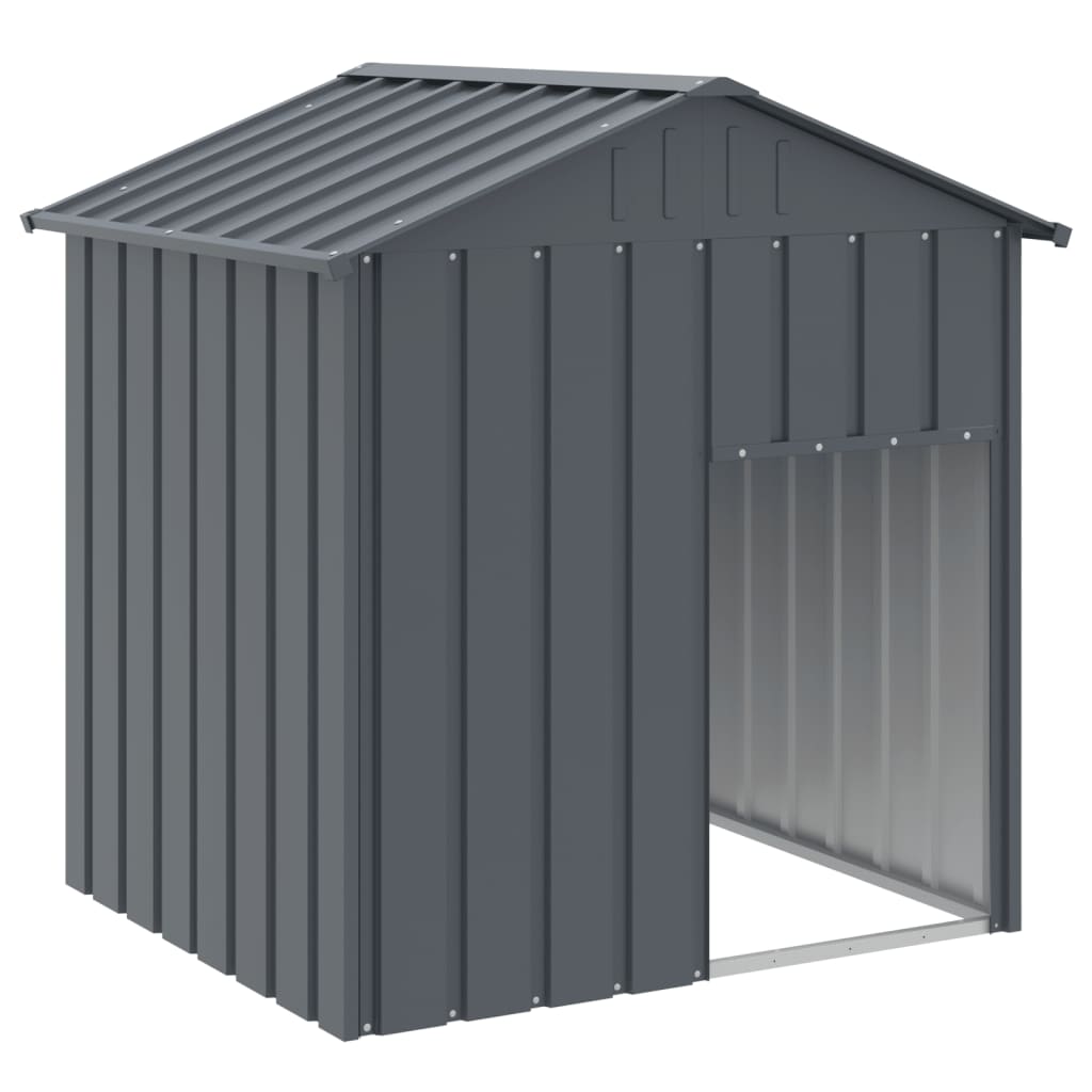 Casetta Cani con Tetto Antracite 117x103x123 cm Acciaio Zincato - homemem39
