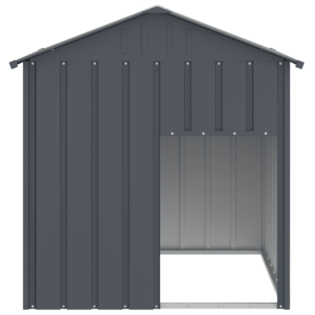 Casetta Cani con Tetto Antracite 117x103x123 cm Acciaio Zincato - homemem39