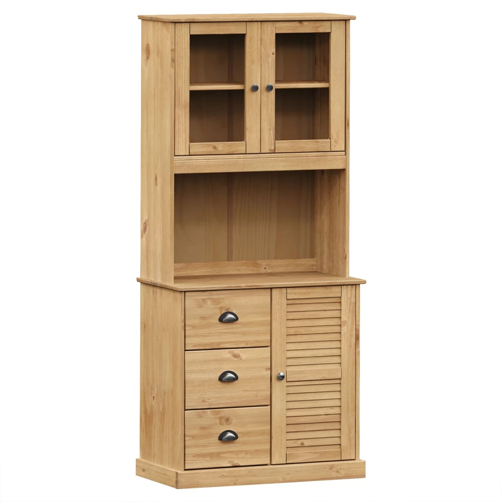 Credenza VIGO 78x40x175 cm in Legno Massello di Pino - homemem39